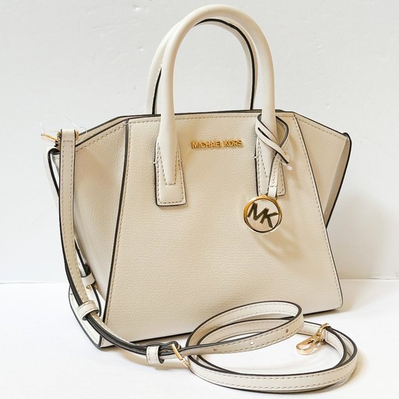 Michael Kors Avril Small Top Zip Satchel Shoulder Crossbody Bag Light Cream - Picture 3 of 11